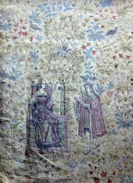 A 17th century style tapestry, W.4ft 4in. H.6ft 4in.